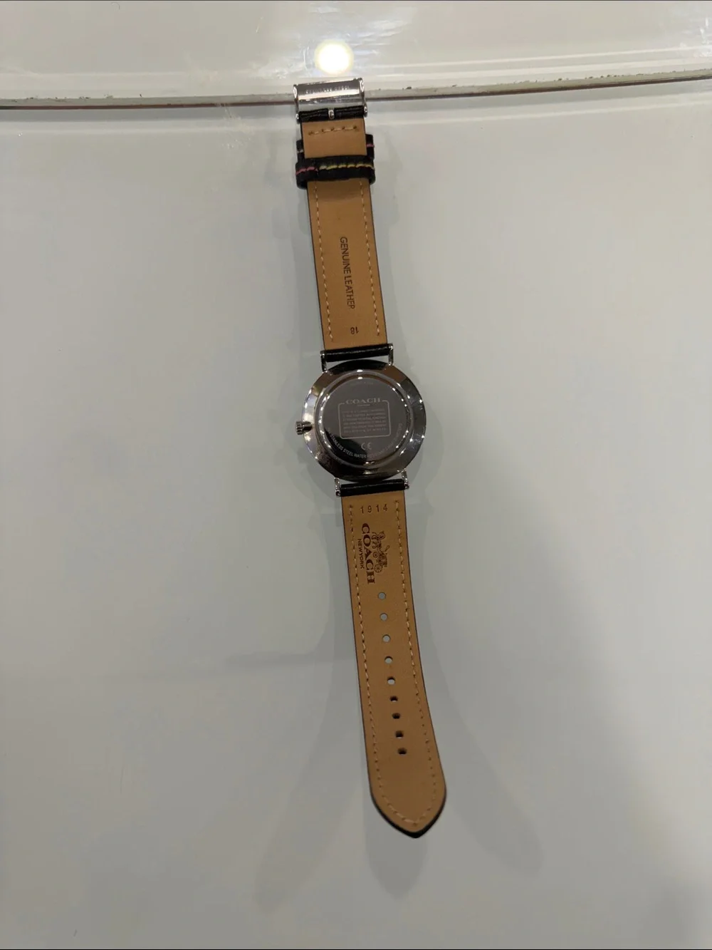 Coach Black Leather Strap Watch Hands need battery